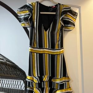 Black and yellow parker mini dress